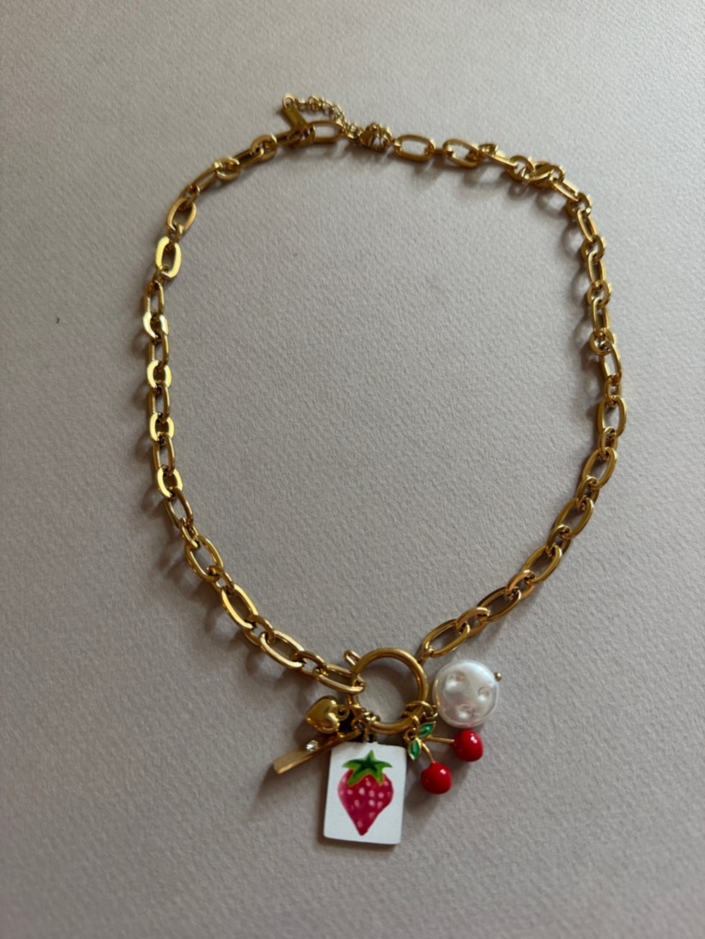 Strawberry Charm Necklace A1824 - Picture 3 of 3